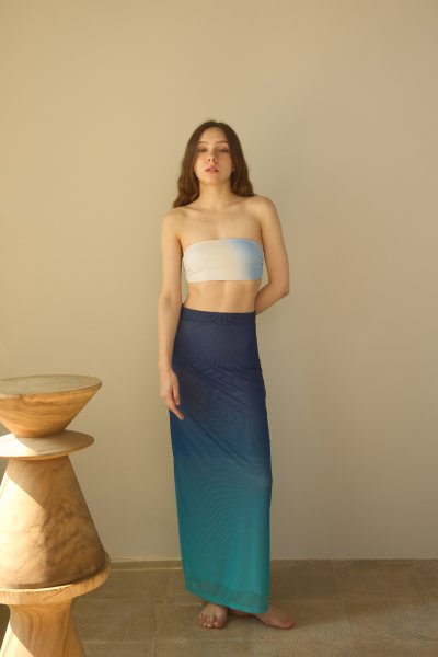 Twin Flowers - Mesh Ombre Skirt