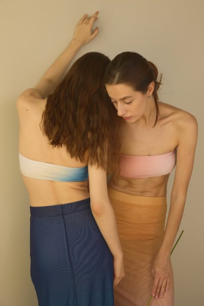 Twin Flowers - Mesh Ombre Skirt