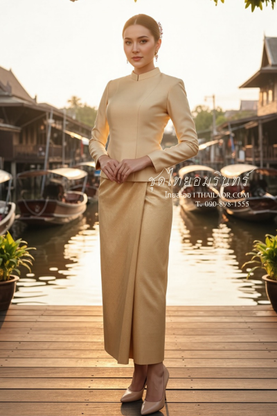 ชุดไทยอมรินทร์ สีทอง (TA 006)