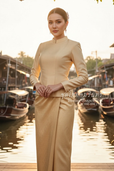 ชุดไทยอมรินทร์ สีทอง (TA 006)