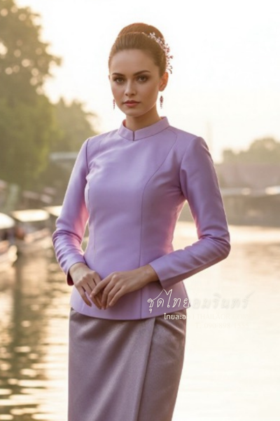 ชุดไทยอมรินทร์ สีม่วง (TA 012)