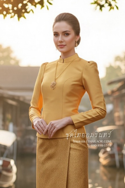 ชุดไทยอมรินทร์ สีทอง (TA 001)