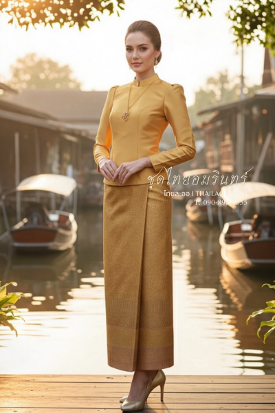 ชุดไทยอมรินทร์ สีทอง (TA 001)