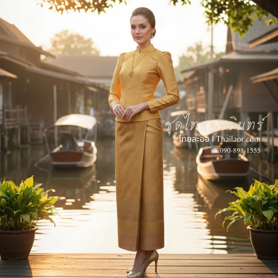 ชุดไทยอมรินทร์ สีทอง (TA 001)