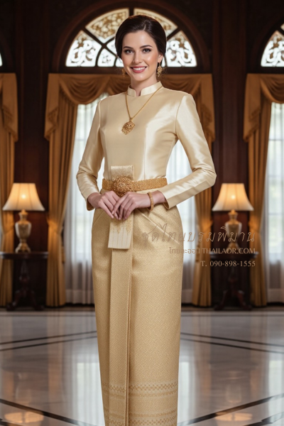 ชุดไทยบรมพิมาน สีทอง (TB 037)