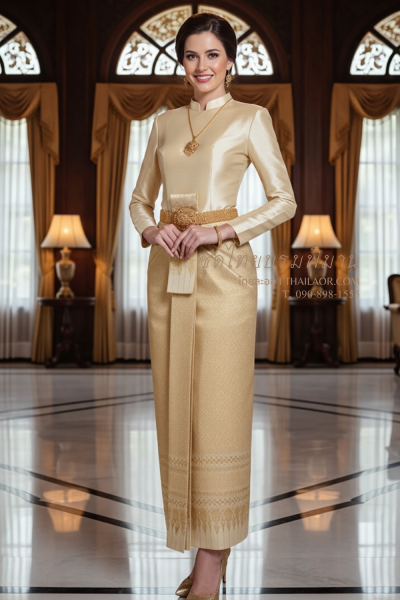 ชุดไทยบรมพิมาน สีทอง (TB 037)