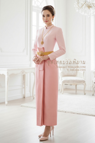 ชุดไทยบรมพิมาน สีชมพู (TB 010)