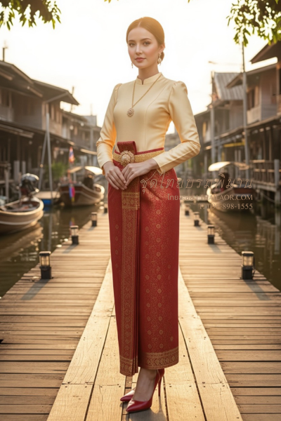 ชุดไทยบรมพิมาน สีทองแดง (TB 052)