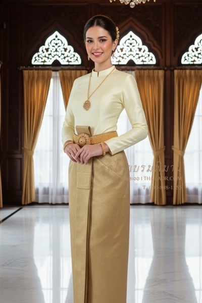 ชุดไทยบรมพิมาน สีเขียว (TB 033)