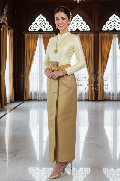 ชุดไทยบรมพิมาน สีเขียว (TB 033)