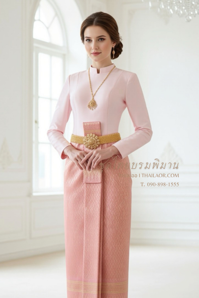 ชุดไทยบรมพิมาน สีชมพู (TB 006)