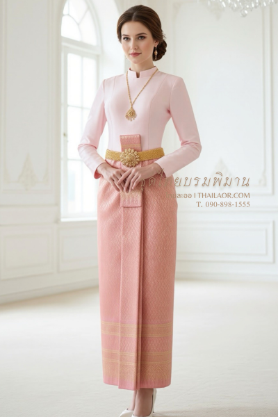 ชุดไทยบรมพิมาน สีชมพู (TB 006)