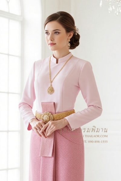 ชุดไทยบรมพิมาน สีชมพู (TB 008)