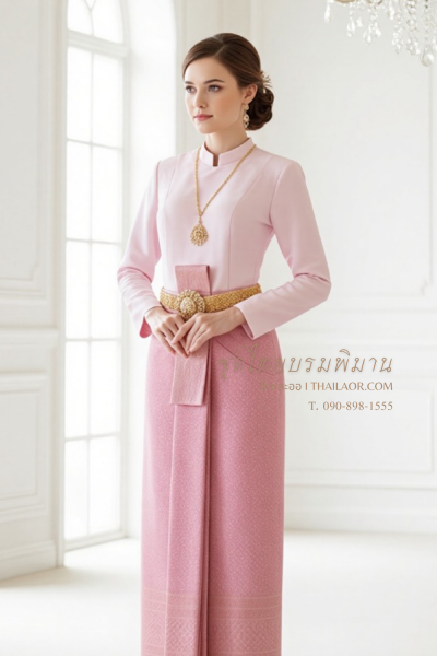 ชุดไทยบรมพิมาน สีชมพู (TB 008)