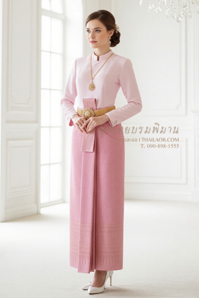 ชุดไทยบรมพิมาน สีชมพู (TB 008)