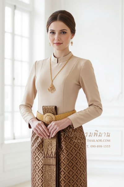 ชุดไทยบรมพิมาน สีน้ำตาล (TB 020)