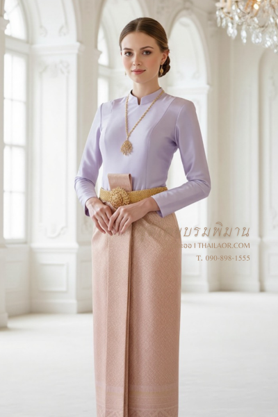 ชุดไทยบรมพิมาน สีม่วง (TB 012)