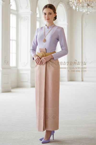 ชุดไทยบรมพิมาน สีม่วง (TB 012)
