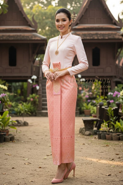ชุดไทยบรมพิมาน สีพีชชมพู (TB 050)