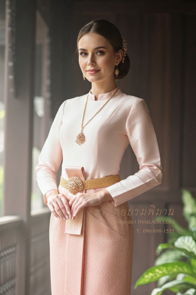 ชุดไทยบรมพิมาน สีโอล์ดโรส (TB 047)