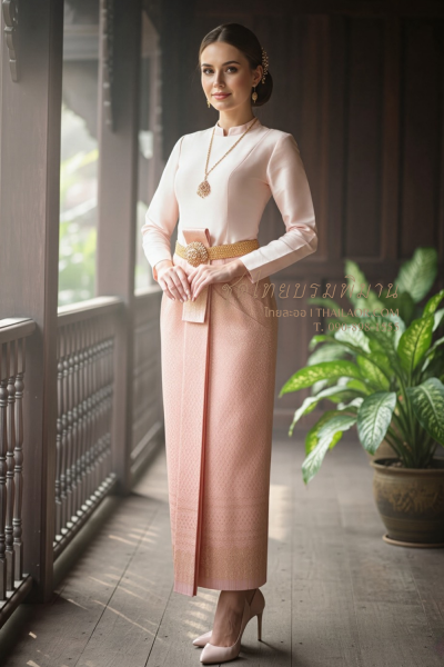 ชุดไทยบรมพิมาน สีโอล์ดโรส (TB 047)