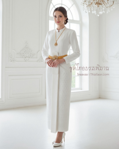 ชุดไทยบรมพิมาน สีงาช้าง (TB 003)