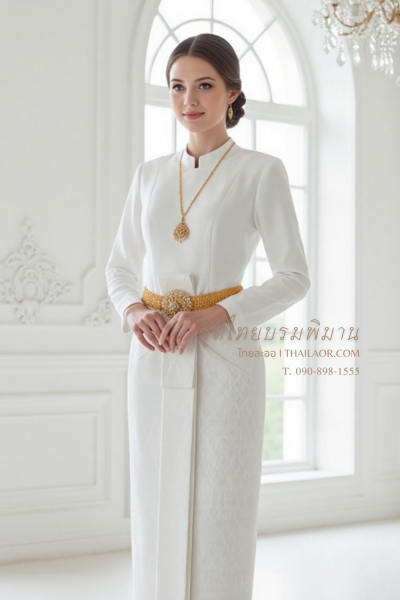 ชุดไทยบรมพิมาน สีงาช้าง (TB 003)