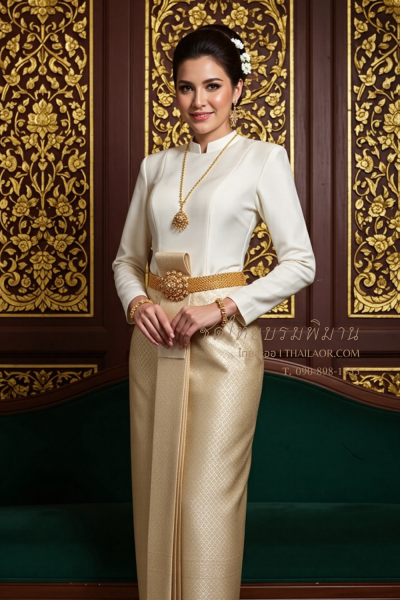 ชุดไทยบรมพิมาน สีงาช้างทอง (TB 041)