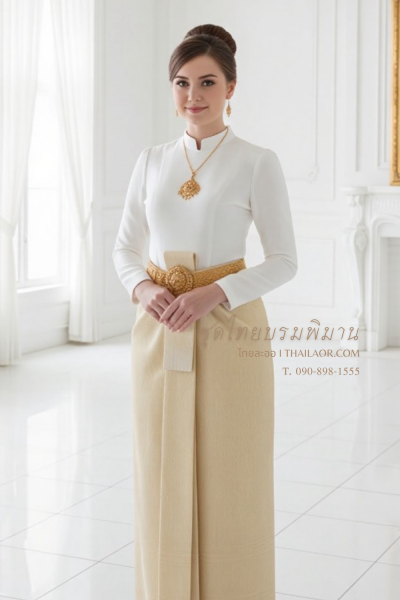 ชุดไทยบรมพิมาน สีงาช้าง (TB 031)