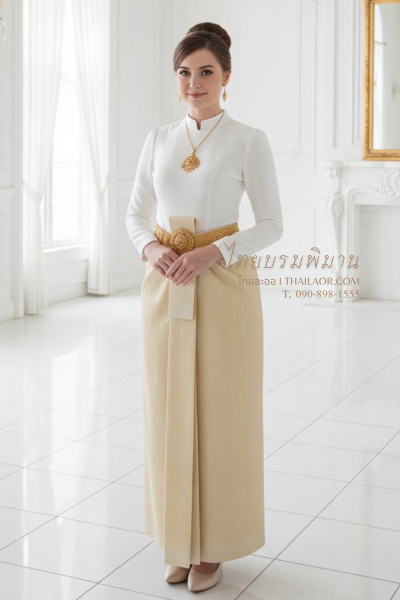 ชุดไทยบรมพิมาน สีงาช้าง (TB 031)