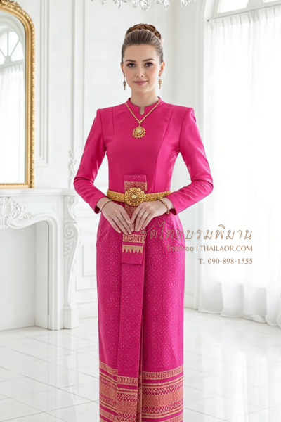 ชุดไทยบรมพิมาน สีบานเย็น (TB 026)