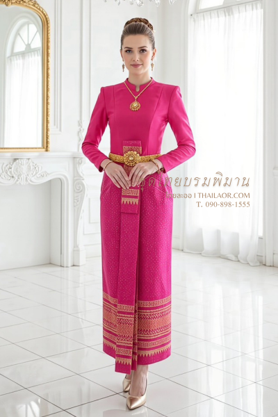 ชุดไทยบรมพิมาน สีบานเย็น (TB 026)