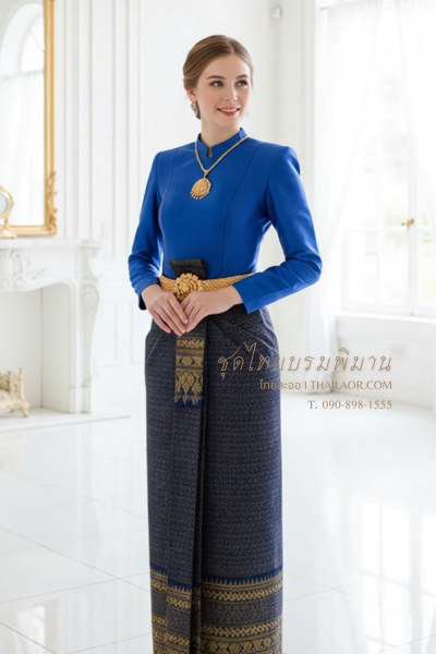 ชุดไทยบรมพิมาน สีน้ำเงิน (TB 022)