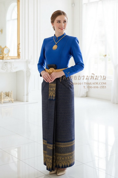 ชุดไทยบรมพิมาน สีน้ำเงิน (TB 022)