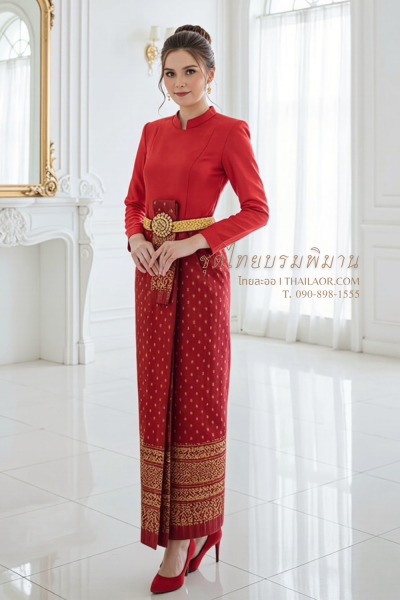 ชุดไทยบรมพิมาน สีแดง (TB 024)