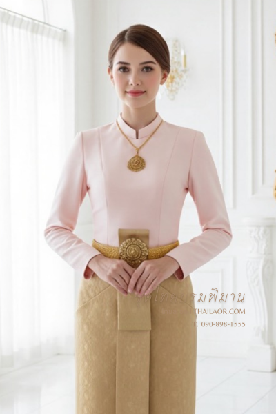ชุดไทยบรมพิมาน สีโอล์ดโรส (TB 011)