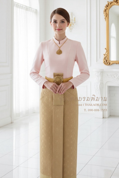 ชุดไทยบรมพิมาน สีโอล์ดโรส (TB 011)