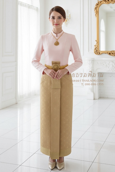 ชุดไทยบรมพิมาน สีโอล์ดโรส (TB 011)