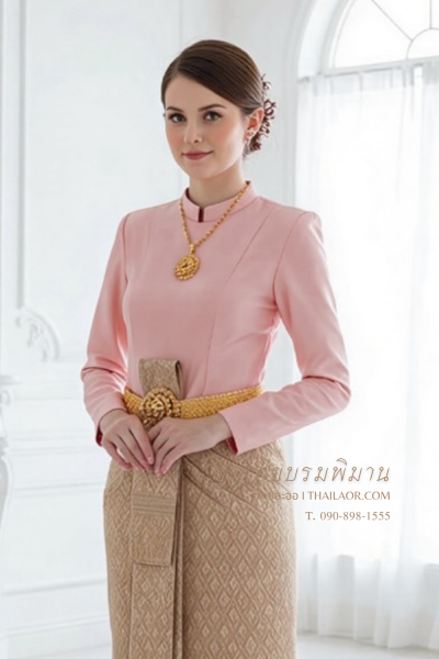ชุดไทยบรมพิมาน สีโอล์ดโรส (TB 007)