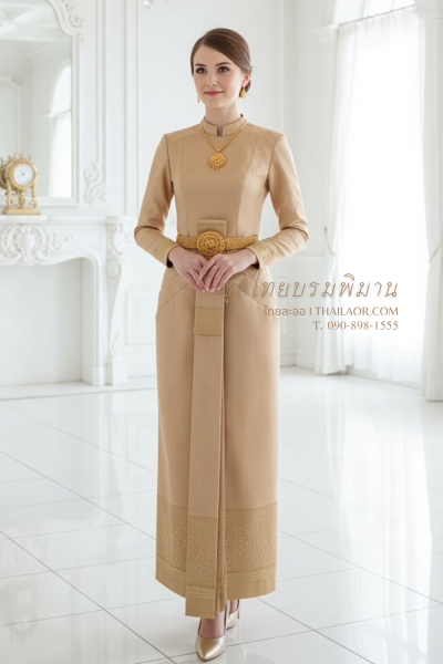 ชุดไทยบรมพิมาน สีโอล์ดโรส (TB 027)