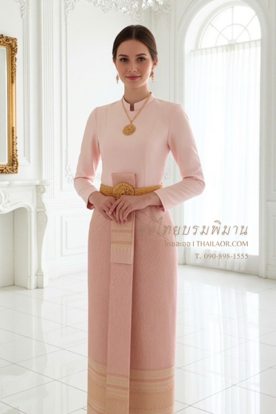 ชุดไทยบรมพิมาน สีโอล์ดโรส (TB 013)