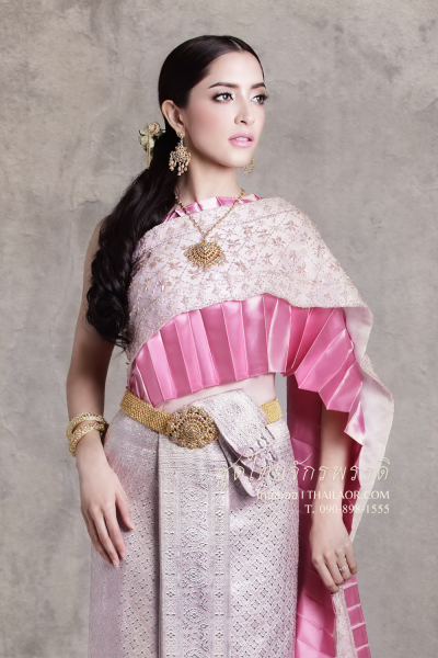 ชุดไทยจักรพรรดิ สีชมพูเงิน (TCP 003)