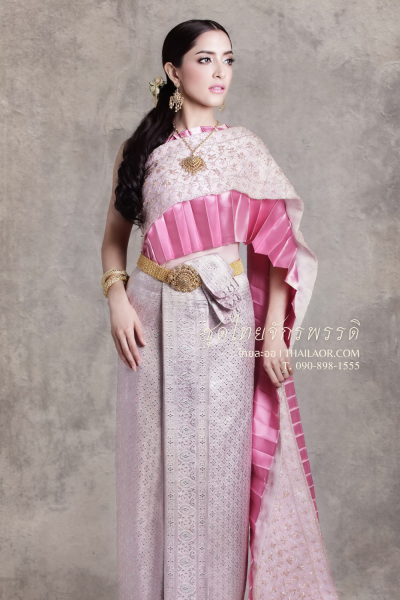 ชุดไทยจักรพรรดิ สีชมพูเงิน (TCP 003)