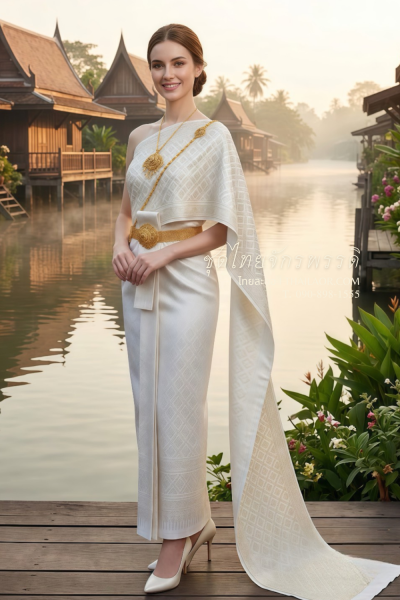 ชุดไทยจักรพรรดิ สีงาช้าง (TCP 019)