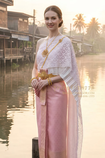 ชุดไทยจักรพรรดิ สีชมพู (TCP 023)