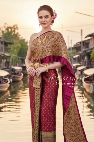 ชุดไทยจักรพรรดิ สีแดงทอง (TCP 017)