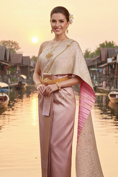 ชุดไทยจักรพรรดิ สีชมพูกลีบบัว (TCP 026)