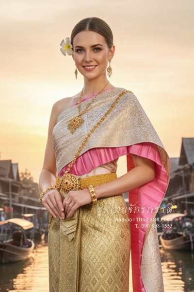 ชุดไทยจักรพรรดิ สีกลีบบัว (TCP 016)