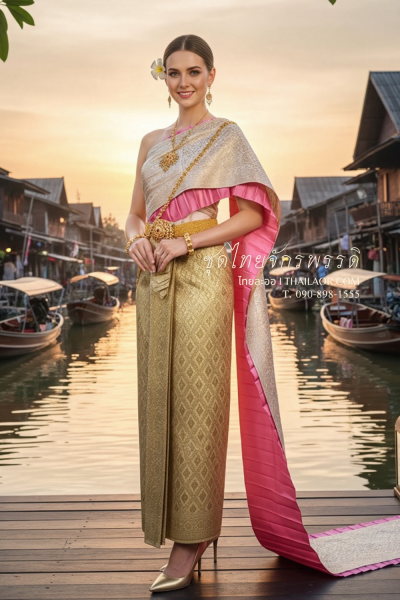 ชุดไทยจักรพรรดิ สีกลีบบัว (TCP 016)