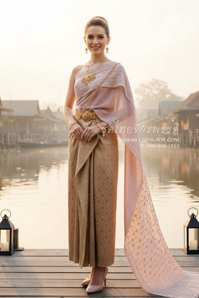 ชุดไทยจักรพรรดิ สีชมพูกลีบบัว (TCP 001)